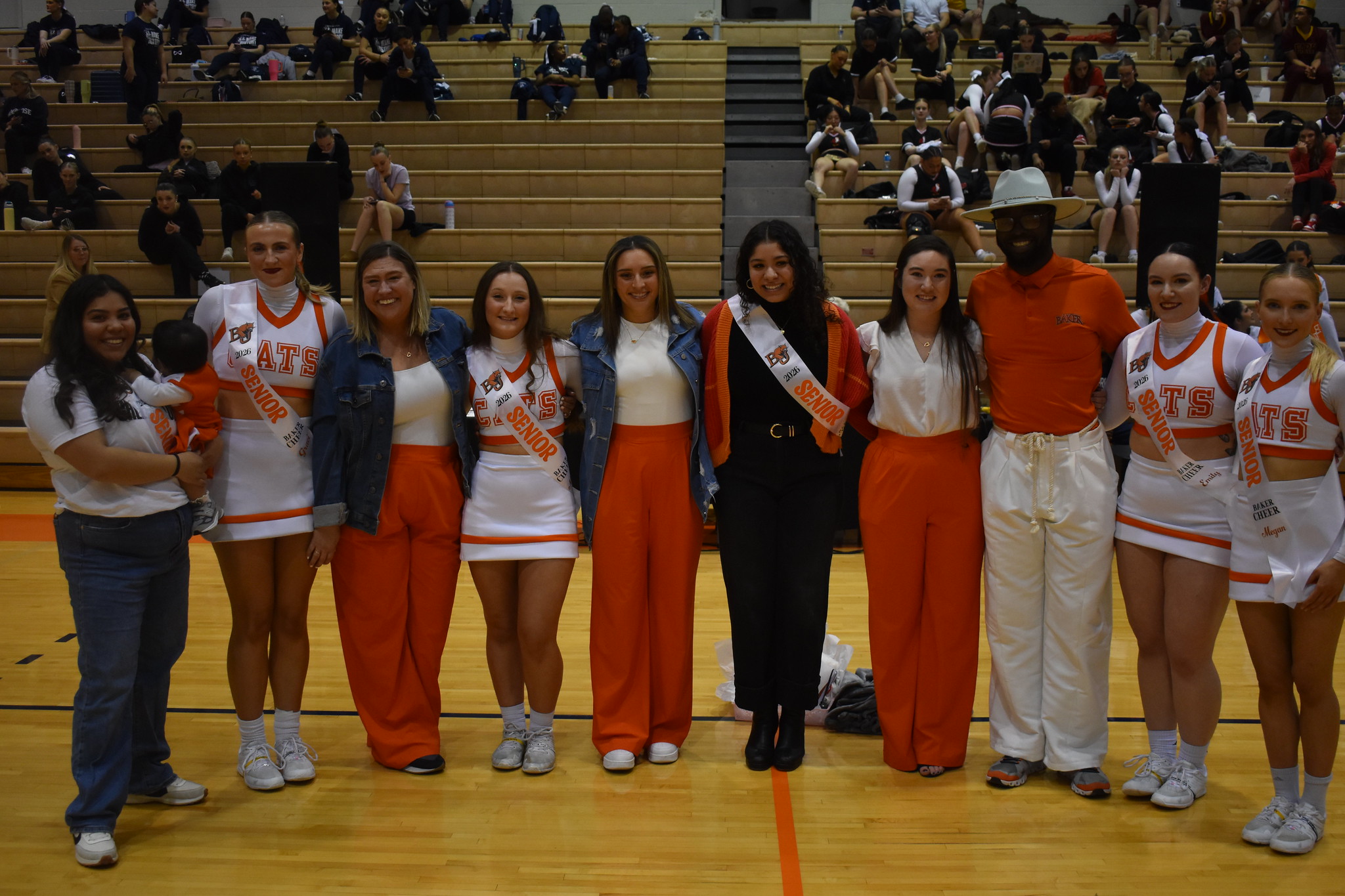 Baker cheer team seniors and coaches at 2026 Baker Classic