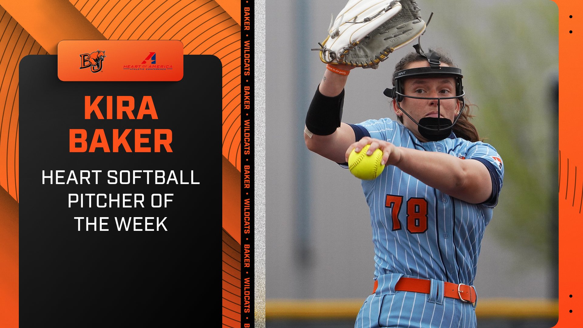 Kira Baker Earns Heart Pitcher of the Week Honors