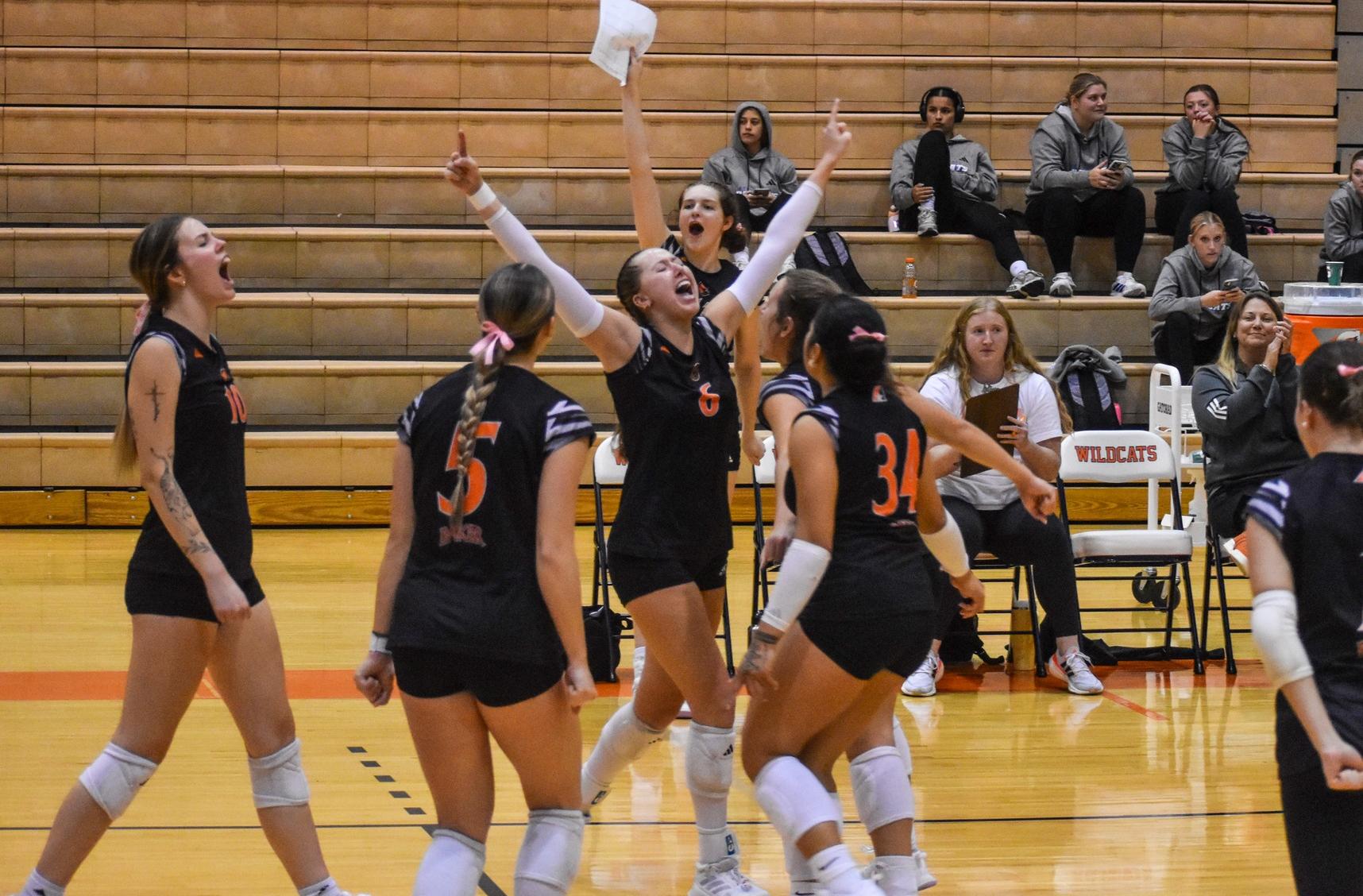 Baker Volleyball Battles to Hard-Fought Sweep of Peru State